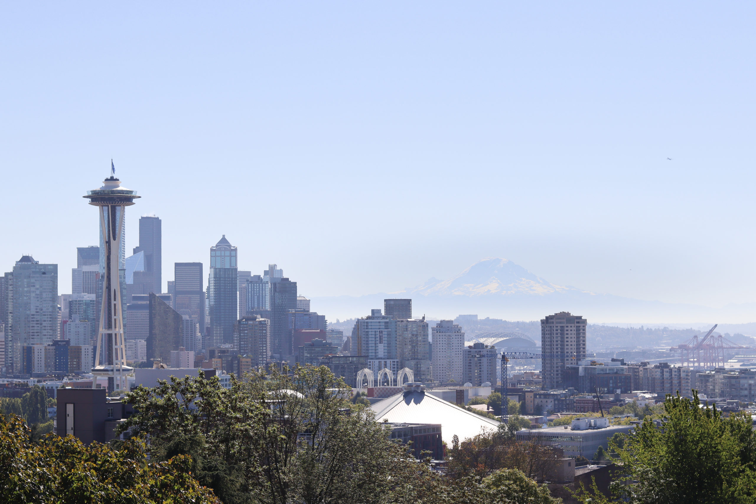 View of Seattle Downtown and Mt. Rainer