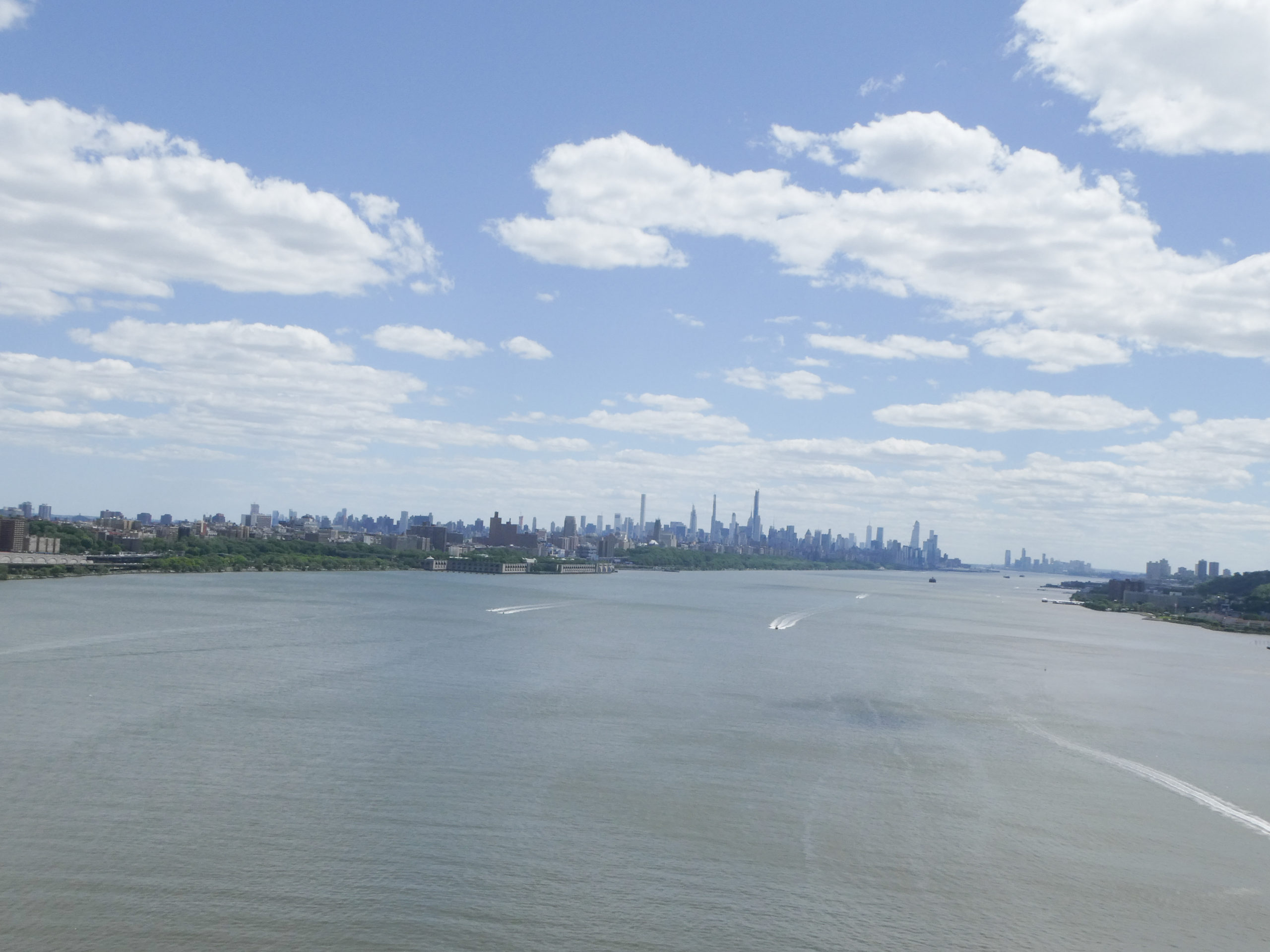 View of Manhattan from the bike the George Washington Bridge 