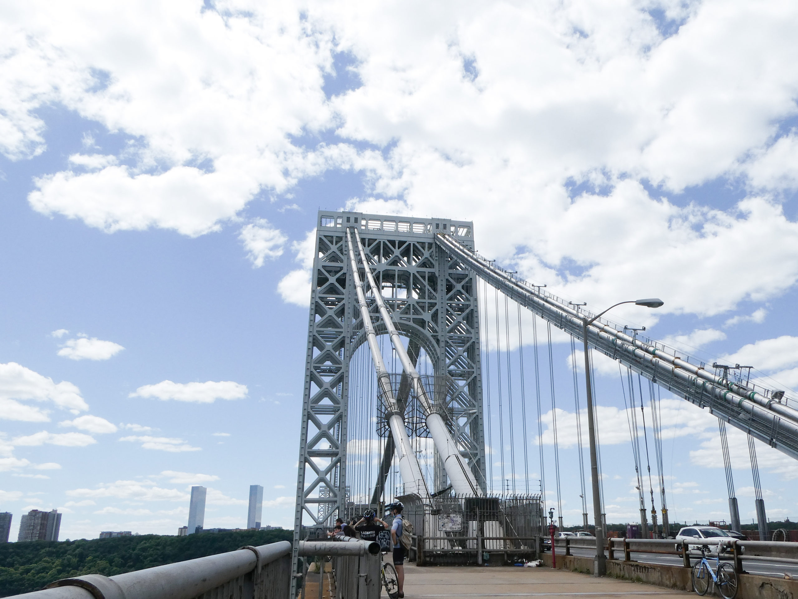 A view of the bike across the George Washington Bridge 