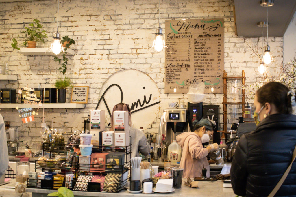 The coffee bar at Remi cafe, one of the best NYC Coffee Shops