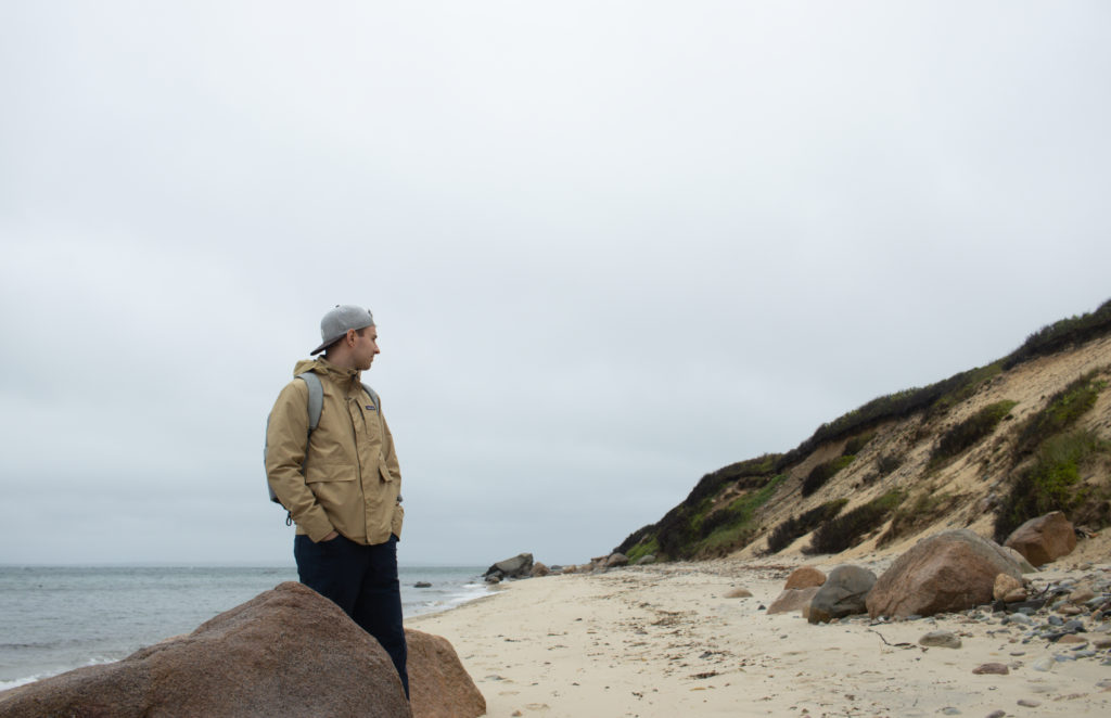 Man standing on beach on Martha's Vineyard