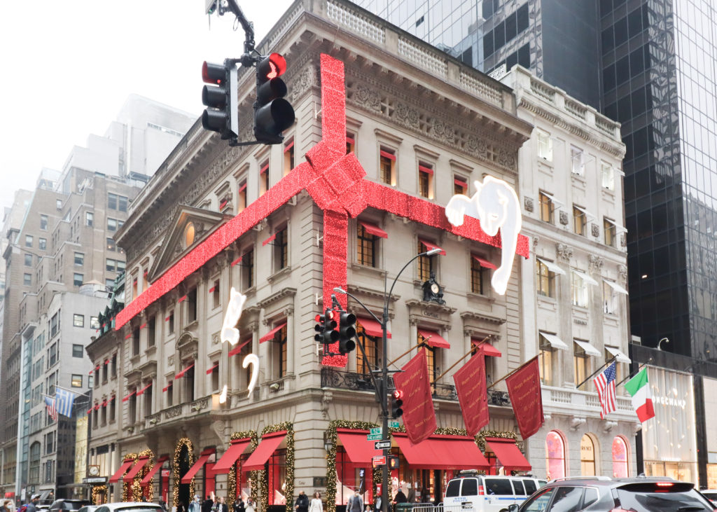 The Cartier store on 5th Avenue, NYC at Christmas time. 