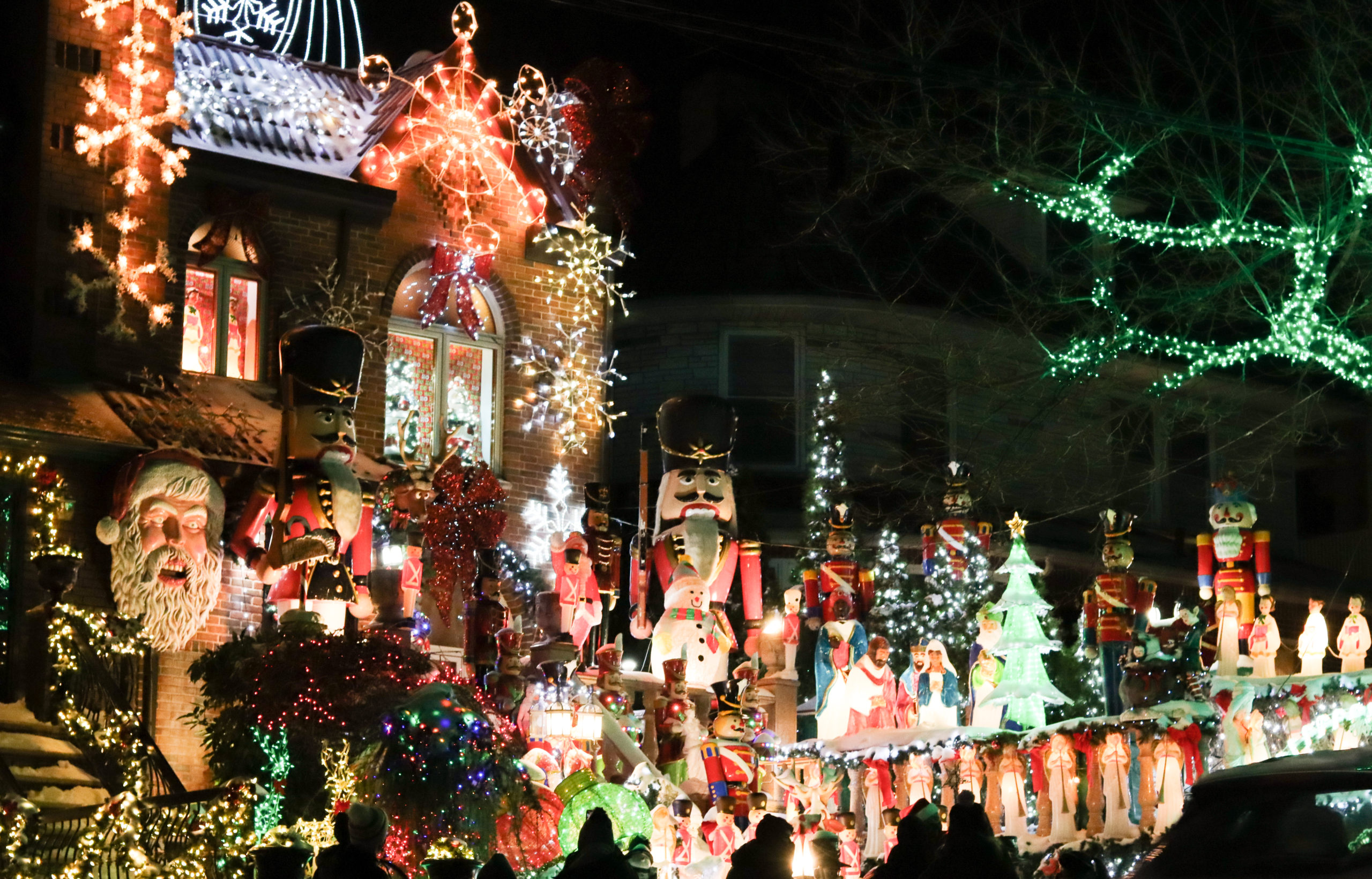 House with Christmas lights at Dyker Heights