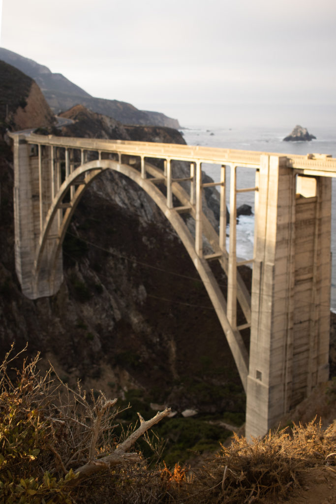 View of Bixby Bridge, a stop along the Pacific Coast Highway road trip
