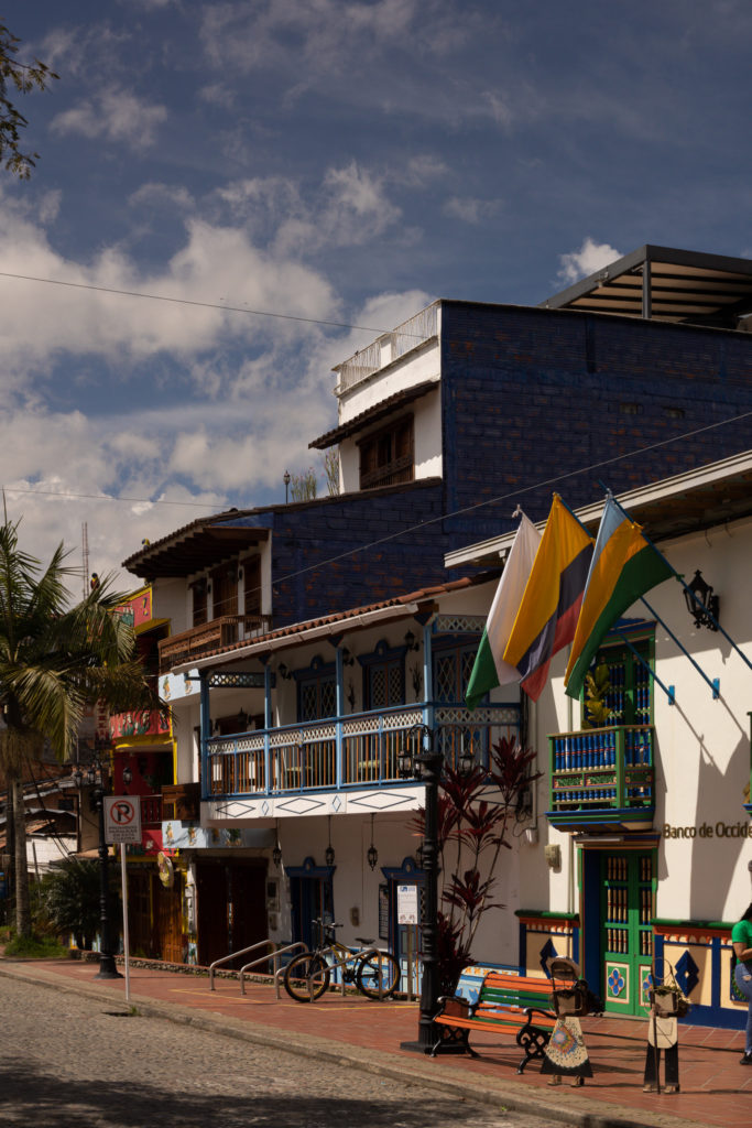 A view of the buildings along a Guatape street